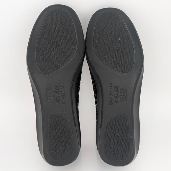 Bliss Slip On Wedge SAS Shoes Black Leopard US Womens 9 Wide Width $149 MSRP - Picture 8 of 11